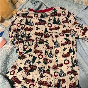 Place Red and Green Holiday Pajama Top